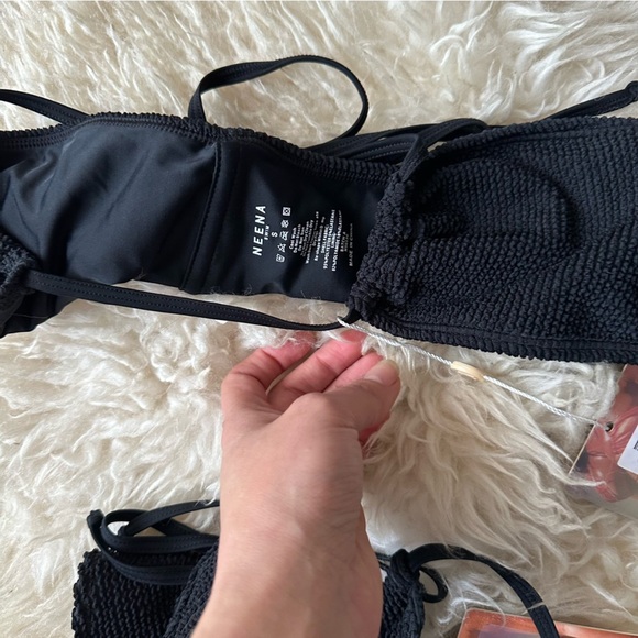 NWT OH POLLY Neena Swim Ribbed Bandeau Bikini - Picture 5 of 5